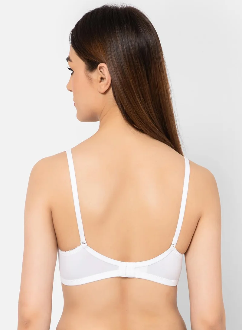 Clovia White Padded Non-Wired Full Coverage Multiway T-shirt Bra in White for Women | Best Price UAE